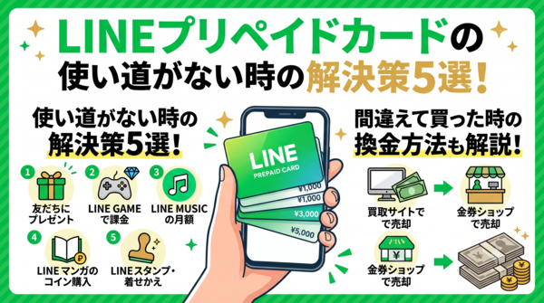LINEプリペイドカードの使い道がない時の解決策5選！間違えて買った時の換金方法も解説